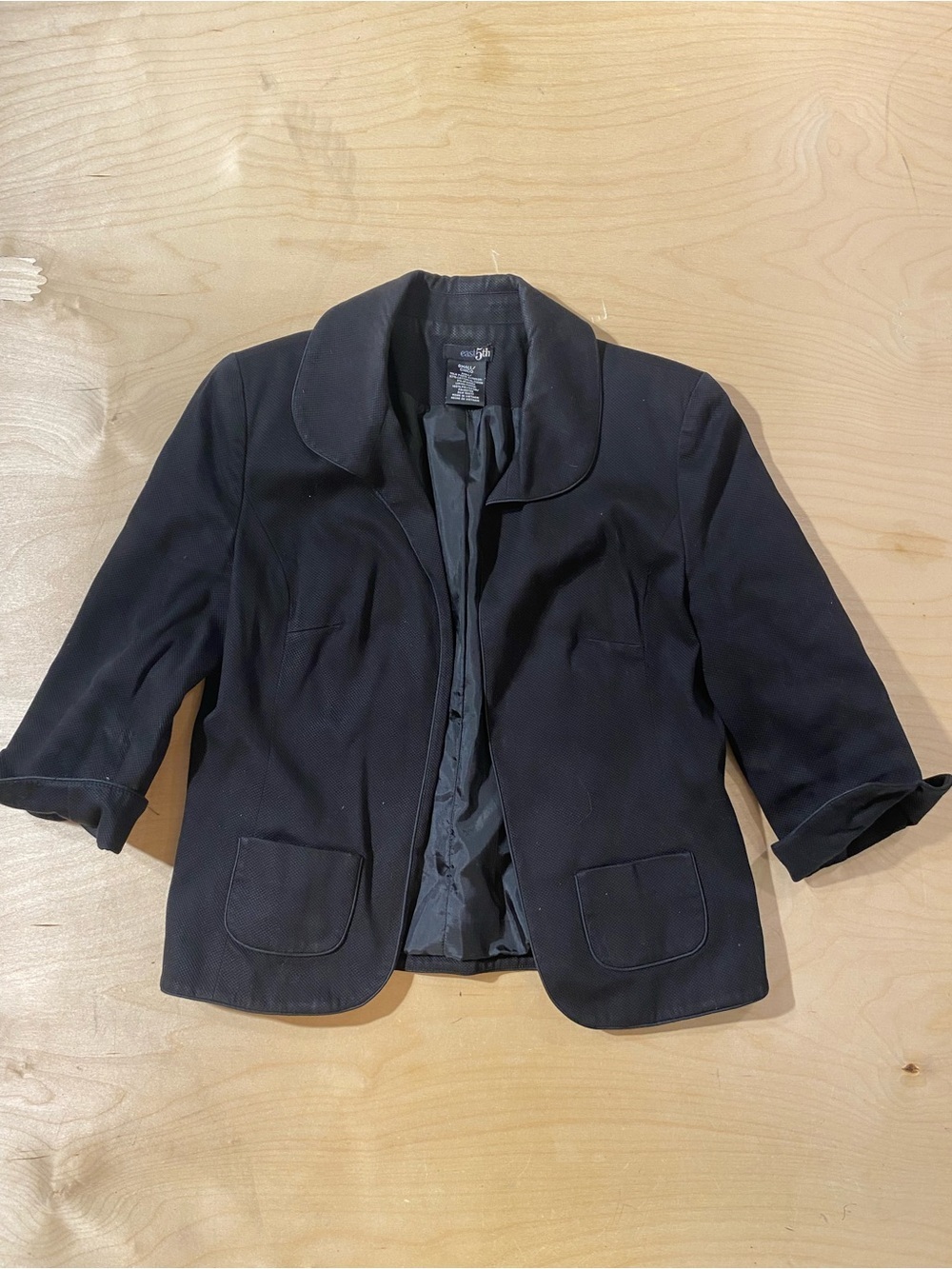 East 5th Black Women's Cropped Blazer Jacket Small (RO)